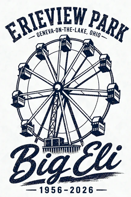 Made In Ohio's vintage Big Eli Ferris wheel artwork, Geneva-on-the-Lake